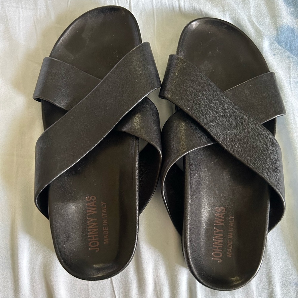 Johnny Was Black Sandals SZ 39